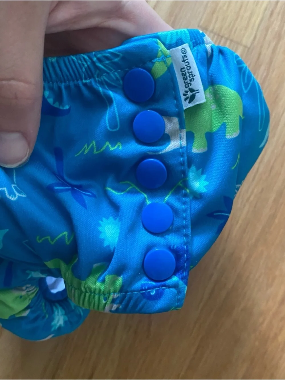Green Sprouts Eco Snap Reusable Swim Diaper Aqua Dinosaurs Blue Green Size 4T